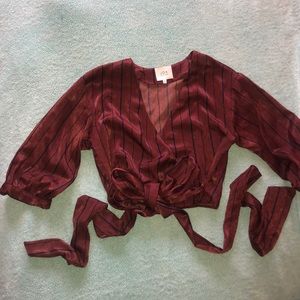 Maroon wrap top